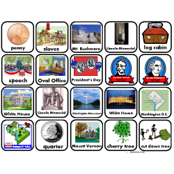 President's Day Vocabulary Picture Squares for Autism